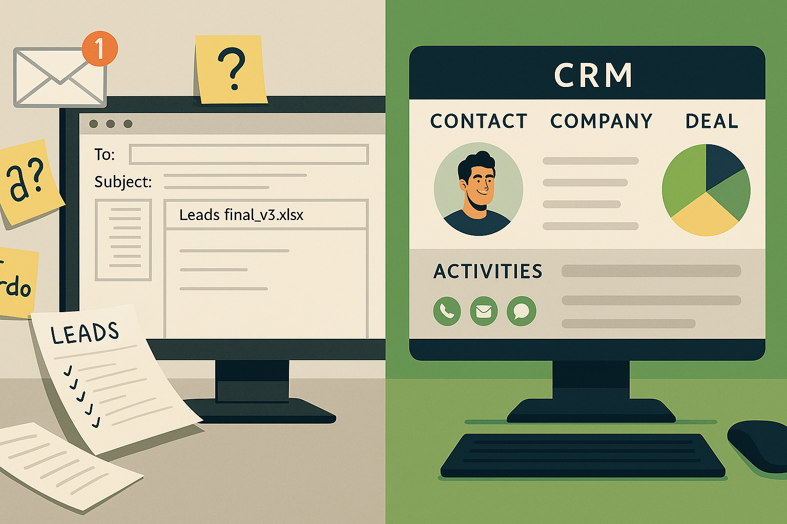 CRM Darstellung auf Laptop